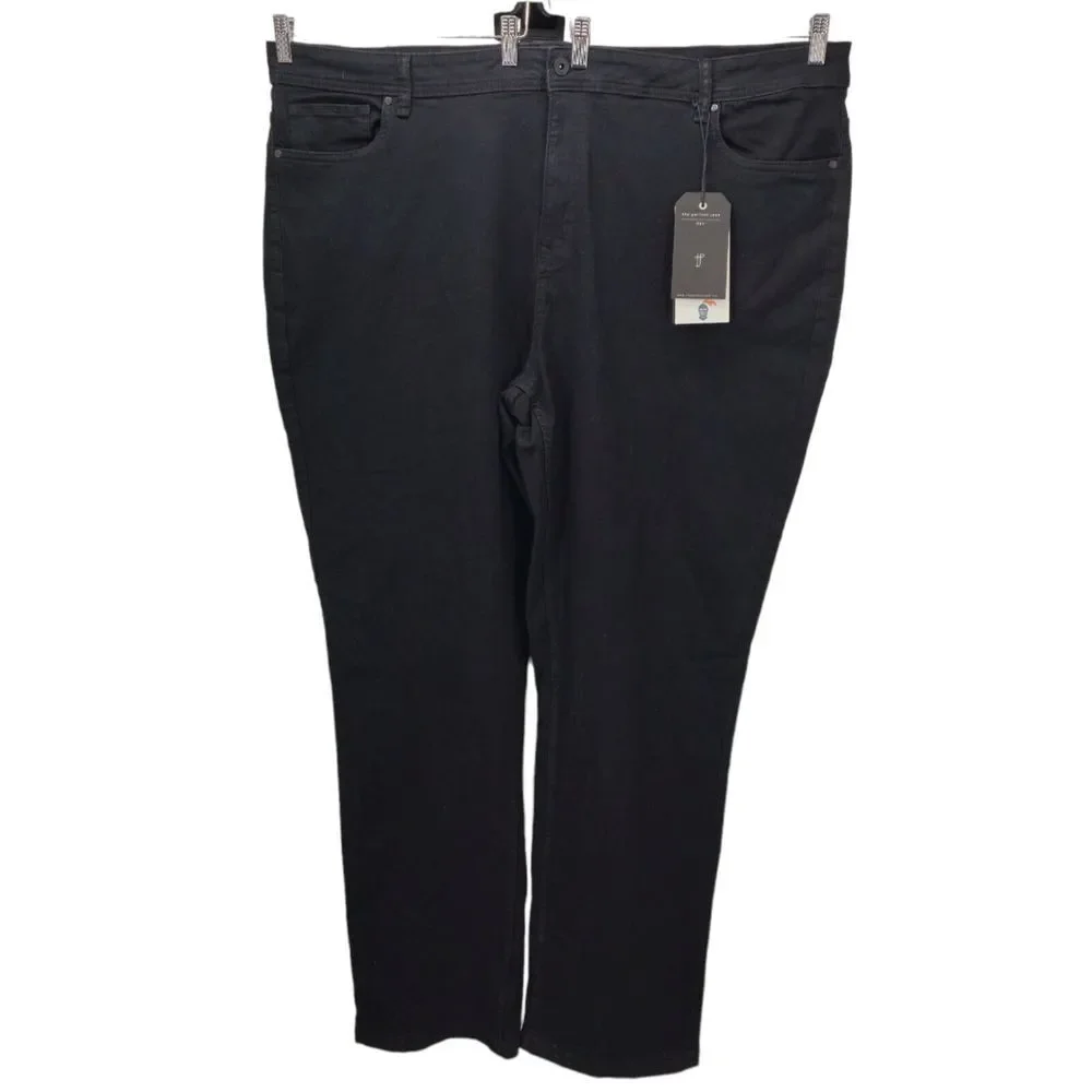 NWT The Perfect Jean NYC Sz 48 Athletic Fit Bandit Black Jean Stretch 36